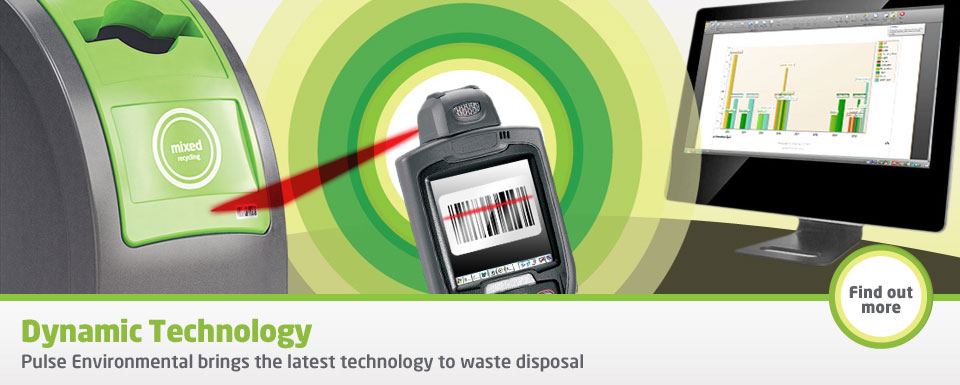 Waste monitoring technology with barcode scanner and reporting screen